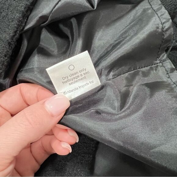 Icelandic design black‎ wool art to wear swing coat - Picture 7 of 7